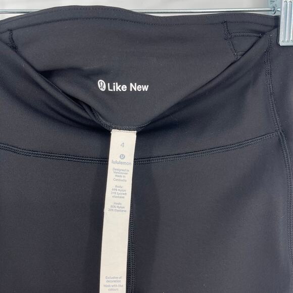 Lululemon Speed Up Crop 21" Black Size 4 Full On Luxtreme - Picture 4 of 11